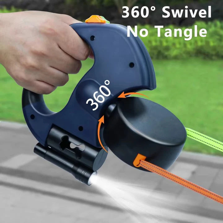 Retractable Dual Dog Leash 360 with LED Light