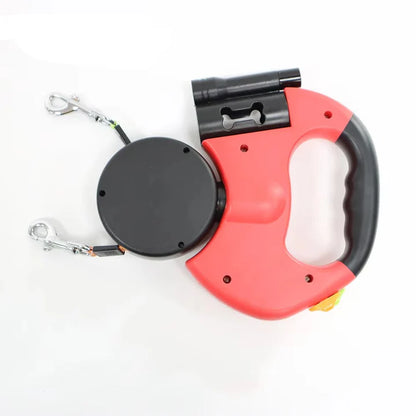 Retractable Dual Dog Leash 360 with LED Light