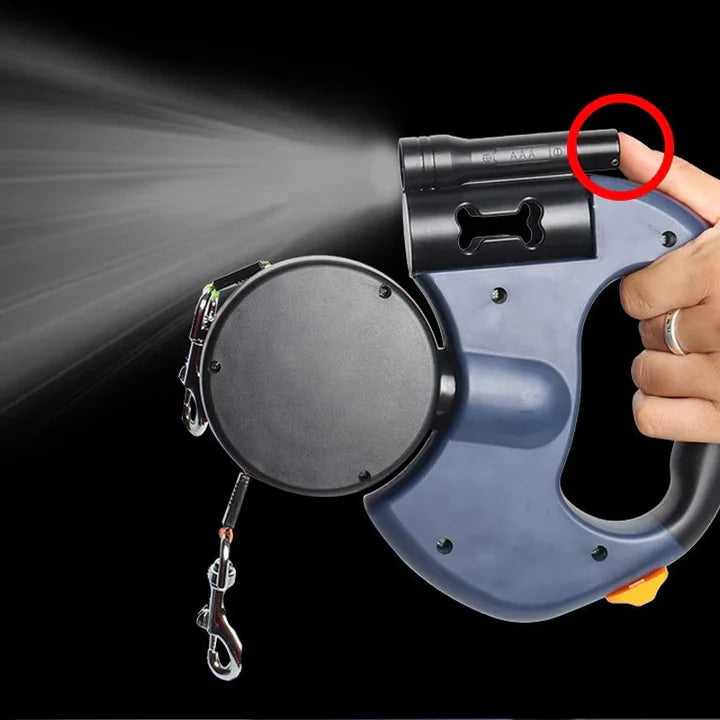 Retractable Dual Dog Leash 360 with LED Light