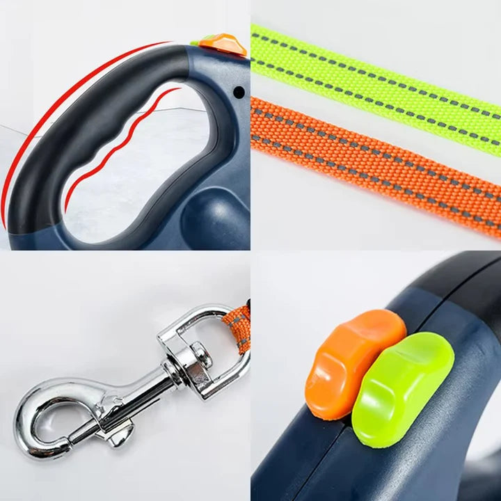 Retractable Dual Dog Leash 360 with LED Light