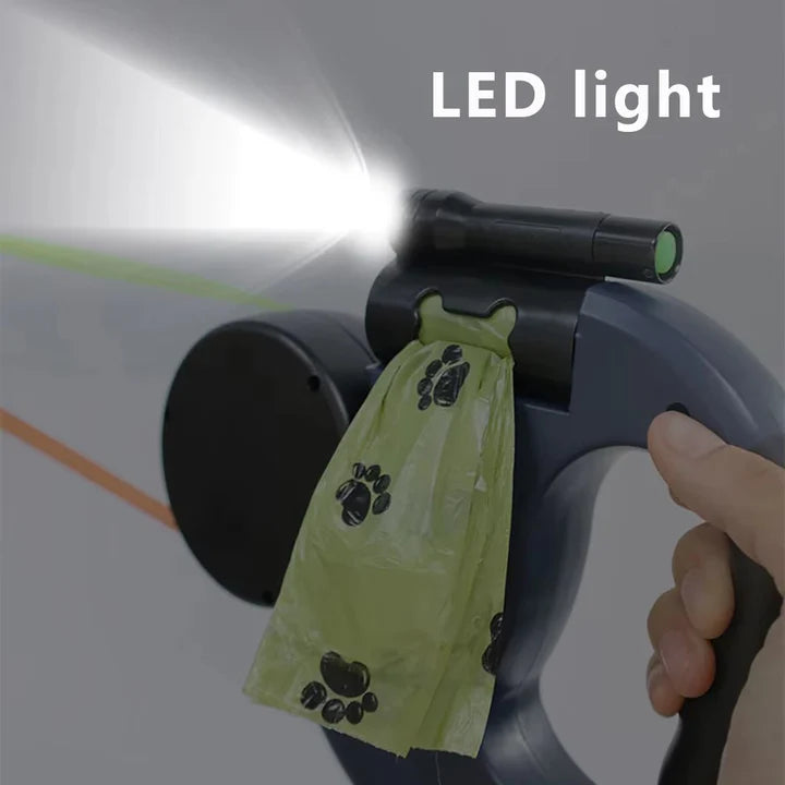 Retractable Dual Dog Leash 360 with LED Light